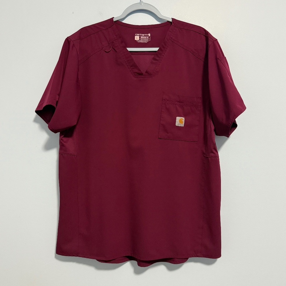 CARHARTT MENS FORCE ESSENTIALS‎ V-NECK SHIRTTAIL SCRUB TOP Sz L